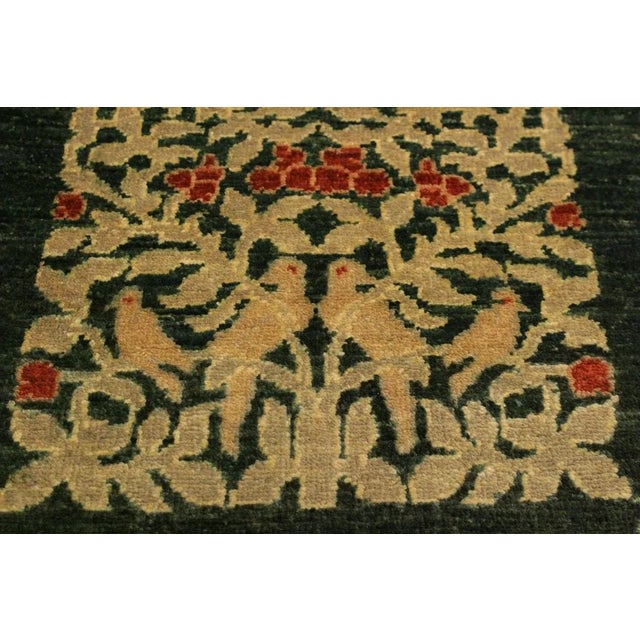 1990s 1990s Shabby Chic Modern Green/Tan Wool Rug - 3'10 X 5'11 For Sale - Image 5 of 8