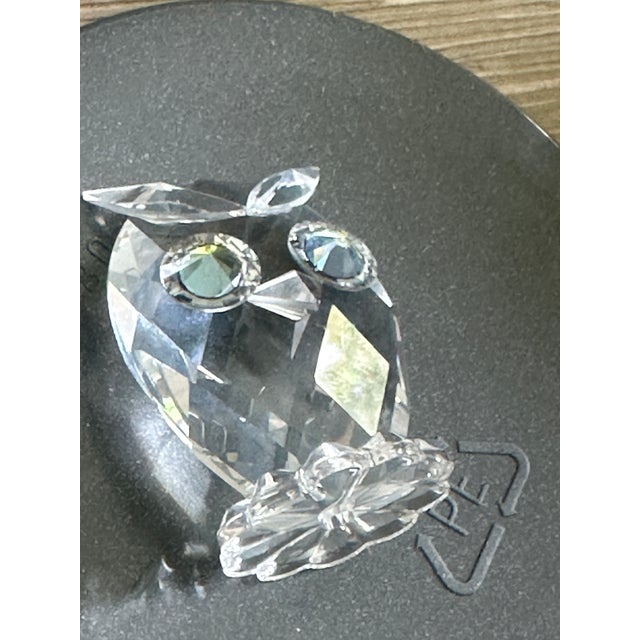 Glass Vintage Owl Mini Feathered Beauties Swarovski For Sale - Image 7 of 9