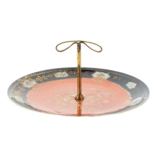 Japanese Art Deco Gilt Ceramic Cake Stand from Noritake For Sale
