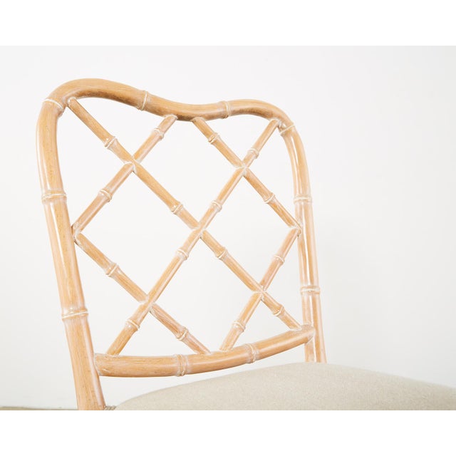 Faux Bamboo Chinese Chippendale Dining Chairs - Set of 3 ...