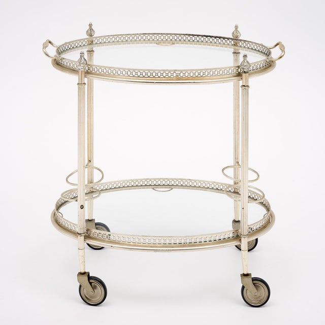 Art Deco Period Silver Bar Cart For Sale In Austin - Image 6 of 9