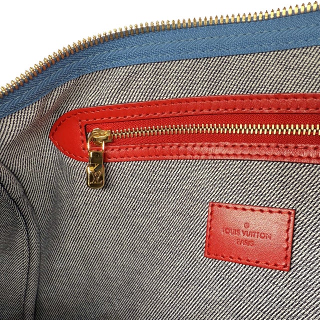 Louis Vuitton Limited Edition Denim Patchwork Bandoulière Speedy Damier 30, 2019. For Sale - Image 11 of 12