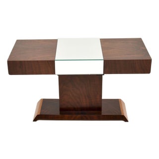 Art Deco Mirrored Coffee Table in Walnut, 1930s For Sale
