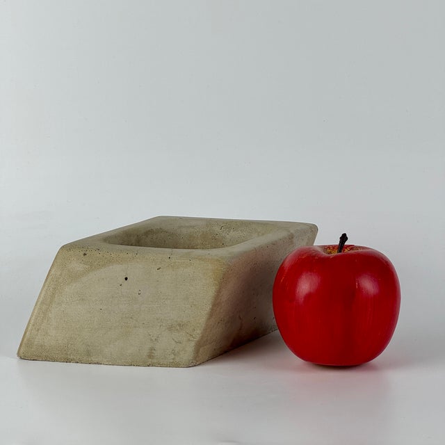 Mid-Century Modern Vintage Cast Concrete Small Dish in an Angular Diamond Shape For Sale - Image 3 of 9