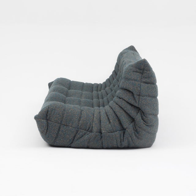 Mid-Century Modern Vintage Ligne Roset Togo 3-Seater in Baltic Navy Bouclé - Authentic & Restored For Sale - Image 3 of 16