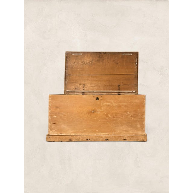 A charming English Victorian blanket chest, crafted in solid pine and dating to circa 1890. Simple in form and beautifully...