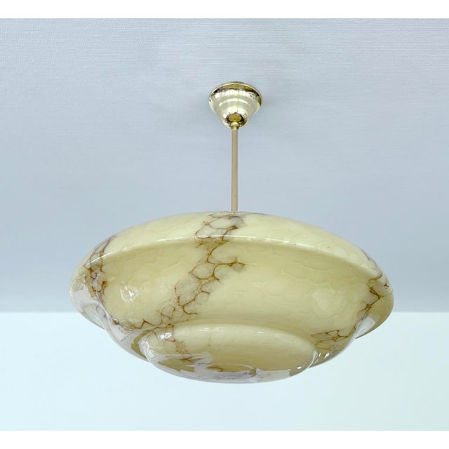 Art Deco Amber Glass Pendant Light, 1930s For Sale - Image 6 of 18