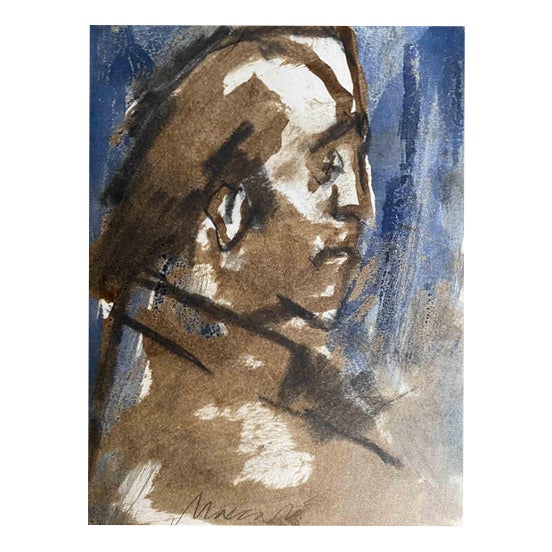 Mino Maccari, The Portrait, 1960s, Watercolor For Sale