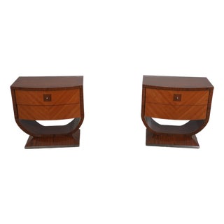 Pair of Quintessential Italian Inlaid Nightstands For Sale