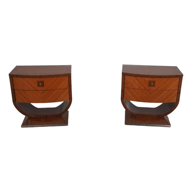 Pair of Quintessential Italian Inlaid Nightstands For Sale