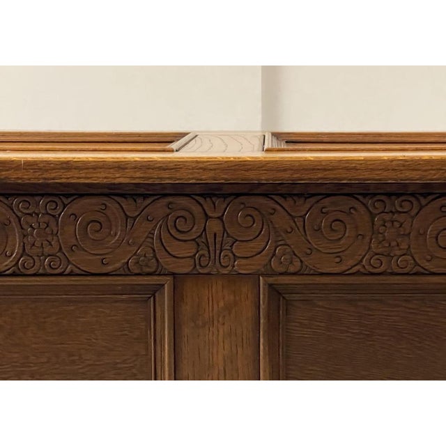Early 20th Century Oak Blanket Chest Trunk with Scroll Carved For Sale - Image 11 of 18