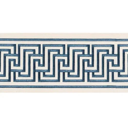 Contemporary Schumacher X Mary McDonald Labyrinth Tape Trim in Blue For Sale - Image 3 of 3