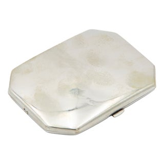 Plain Silver Cigarette Case with Beveled Corners For Sale