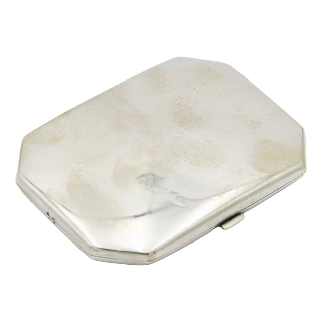 Plain Silver Cigarette Case with Beveled Corners For Sale