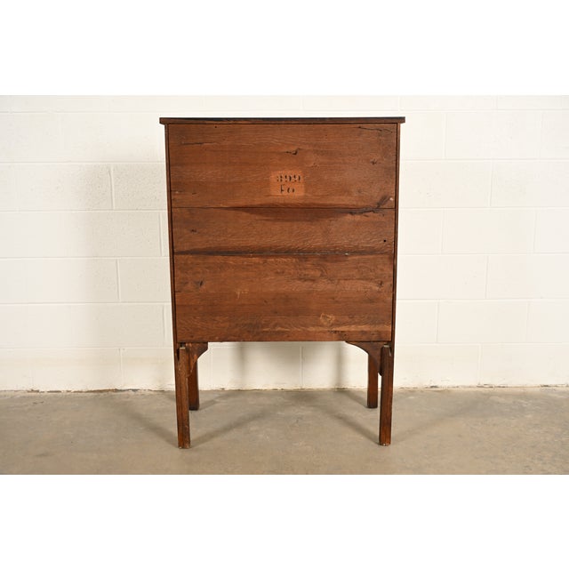 Stickley Brothers Style Antique Mission Oak Arts & Crafts Drop Front Secretary Desk, Circa 1910 For Sale - Image 16 of 17