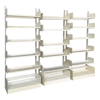Italian Modern Modular White Congresso Bookcase attributed to Lips Vago, 1970s, Set of 3 For Sale