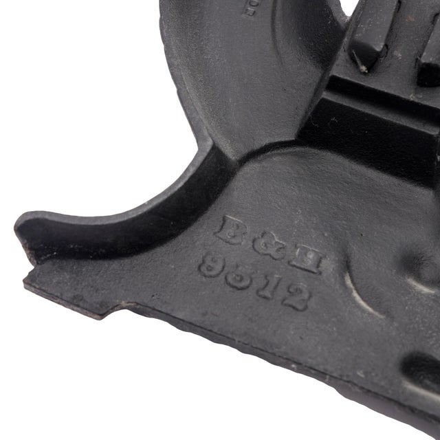 Black Pair of Bradley & Hubbard Cast Iron Dolphin Form Andirons, C. 1900 For Sale - Image 8 of 10