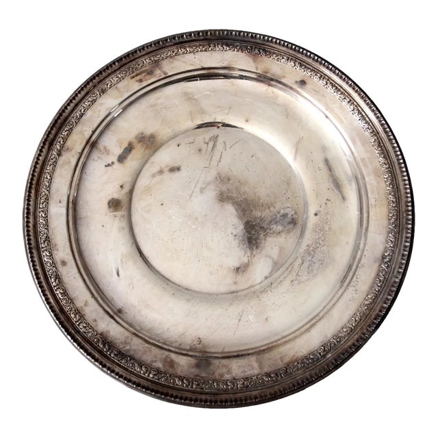 Vintage Silver Plate Tray For Sale