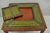 Wood Maitland Smith Marquetry Inlay Leather Mahogany Game Table & 4 Shield Back Chair For Sale - Image 7 of 18