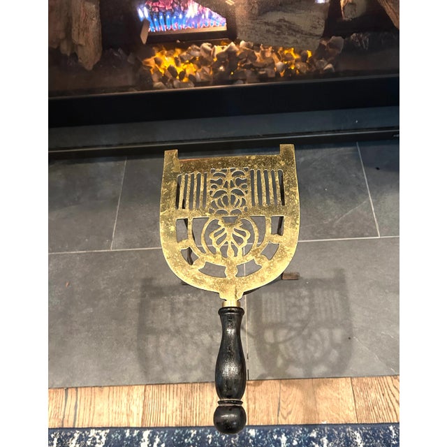 Antique Brass and Iron Fireplace Standing. Trivet For Sale In Houston - Image 6 of 7