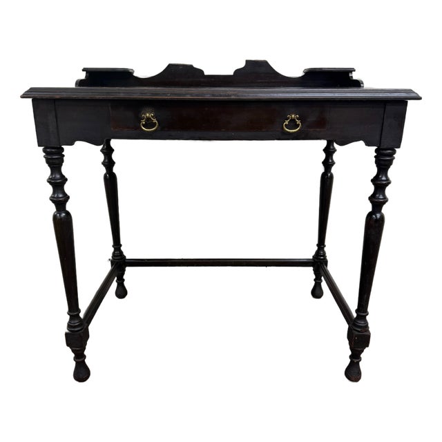 Vintage William & Mary Revival Mahogany Writing Desk For Sale