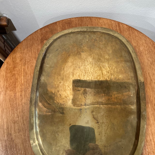 Vintage Brass Table Top Tray With Wall Scalloped Border Chairish