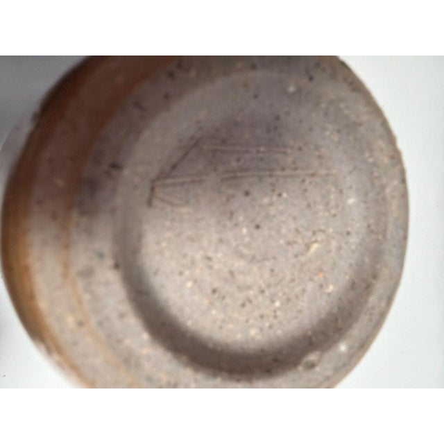Mid-Century Modern 1970s Handmade Wood Fired Stoneware Vase with Ash Glazed Speckled Finish For Sale - Image 3 of 9