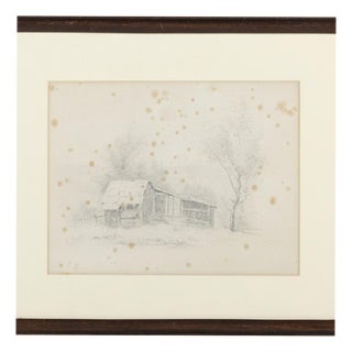Silva Porto, Rural Landscape, 19th Century, Pencil on Paper For Sale