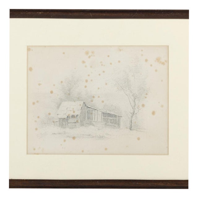 Silva Porto, Rural Landscape, 19th Century, Pencil on Paper For Sale