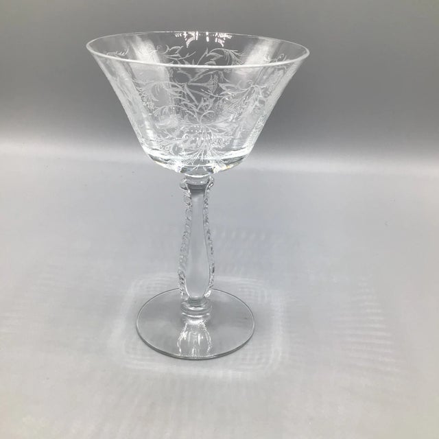 Glass Fostoria Heather Champagne/Tall Sherbet Glasses Set of 4 For Sale - Image 7 of 13