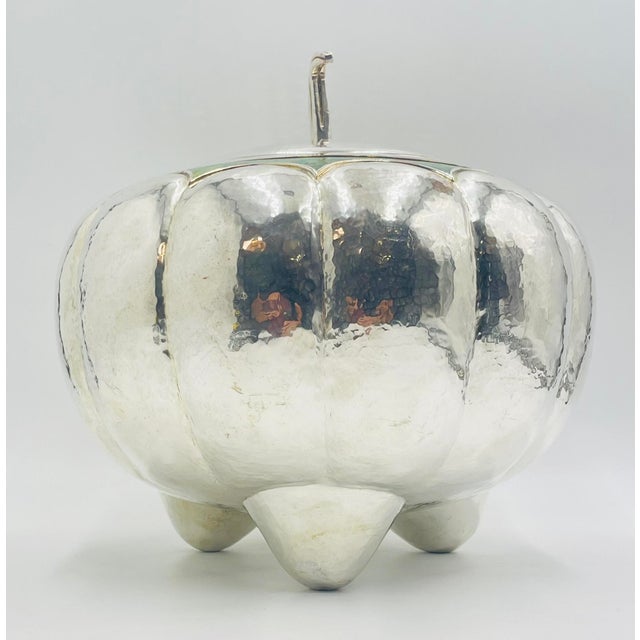 Silver 1980s Rare Emilia Castillo Taxco Serving Covered "Pumpkin" Bowl, Mexican Modernism For Sale - Image 8 of 17