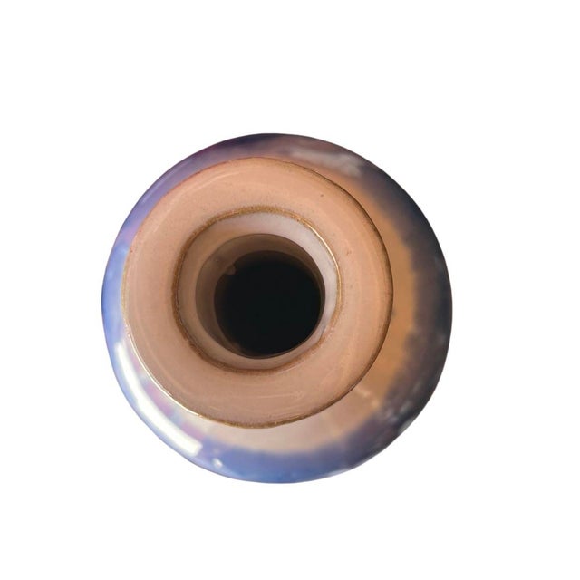 25” Tall Watercolor Blue and White Ceramic Floor Bottlevase For Sale - Image 4 of 6