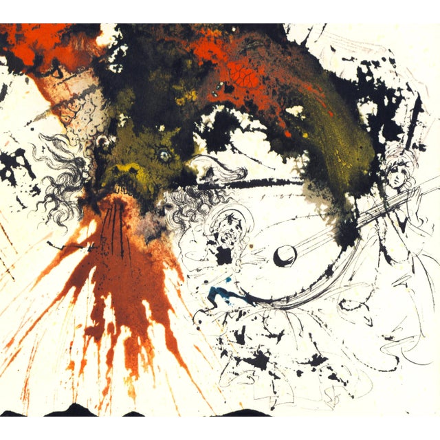 Abstract 1969 Salvador Dalí Biblia Sacra Lithograph "Proeliom Magnum in Caelo" (A Great Battle in Heaven) For Sale - Image 3 of 11