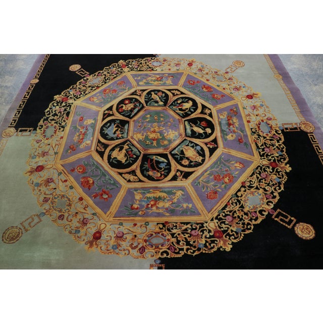 Hand-knotted with a fine blend of wool and silk, Rug & Kilim presents this 8x8 square Rug from its Modern Classics...