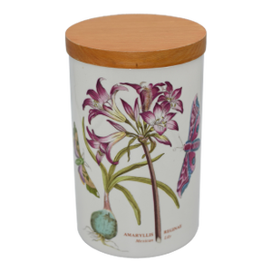 1970s Storage Jar & Lid Canister Botanic Garden by Portmeirion Amaryllis Reginae