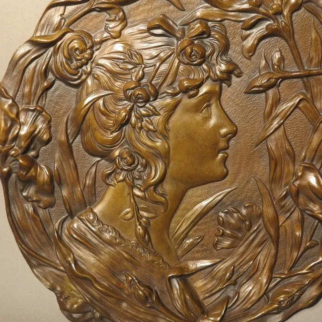 Art Nouveau Bronze Wall Relief, in Flawless conditions. Designed 1890 to 1919
