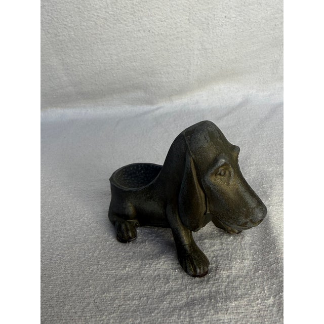 Bronze 1940s Cast Iron Bloodhound Pipe Holder For Sale - Image 8 of 9