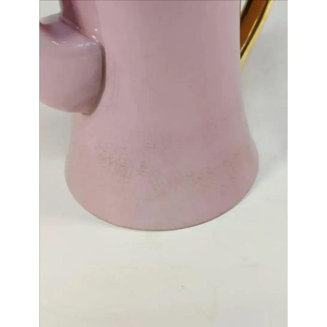 1940s Carlton Ware Pink Demitasse Set With Gold Gilt Trim- 11 Pieces For Sale - Image 10 of 15