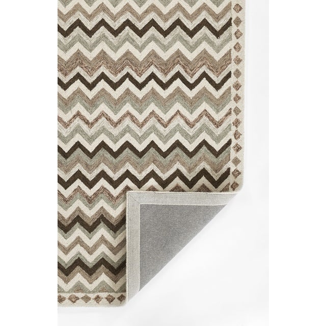 Erin Gates by Momeni Abbot Neutral Chevron Wool Rug 3'6" X 5'6" For Sale In Atlanta - Image 6 of 12