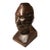 Rare Vintage Hand Carved Wooden Bust of a Native American Tribal Man 7.5" For Sale
