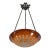 French Art Deco Pendant Light by Le Verre Francais Schneider - 1925 Cameo Chandelier France For Sale