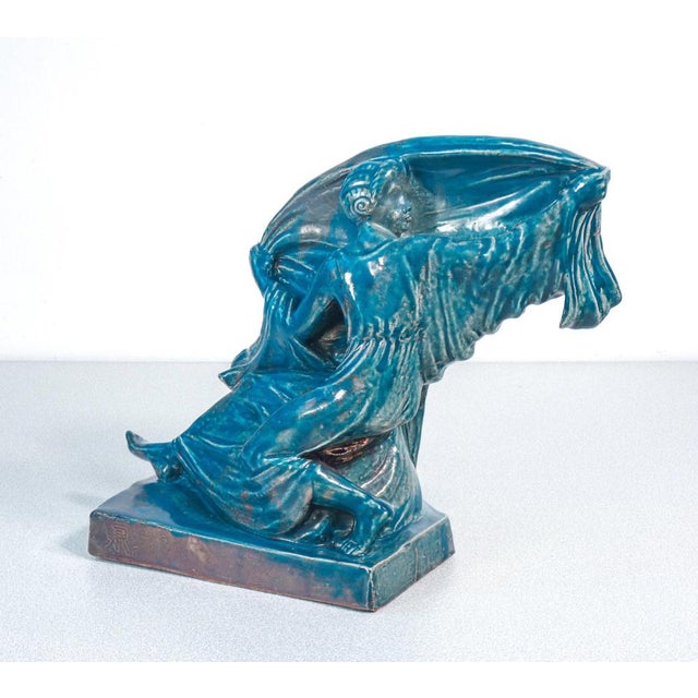 Ceramic sculpture by atelier primavera, woman with a veil. Art deco. France, 1930s origin france period 1930s brand...