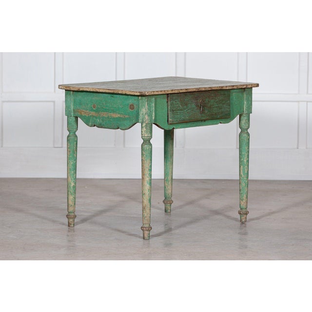 Green 19th Century Scandinavian Green Painted Desk, 1820s For Sale - Image 8 of 15