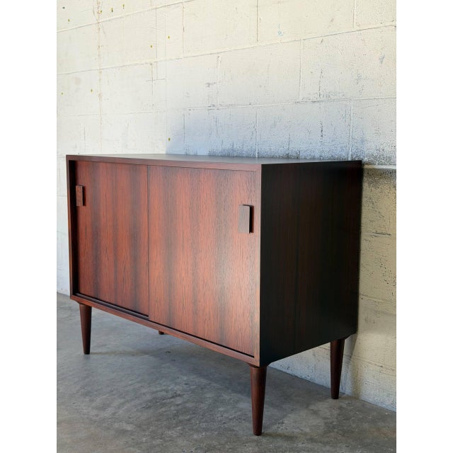 Viby J Rosewood Sliding Door Credenza Sideboard Danish Control Mid-Century Modern 1960s For Sale - Image 9 of 11