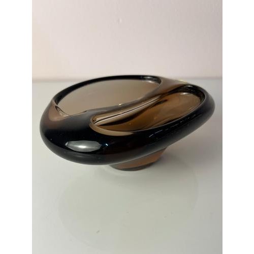 Grey Glass Ashtray by Miloslav Klinger for Železný Brod Sklo For Sale - Image 3 of 11