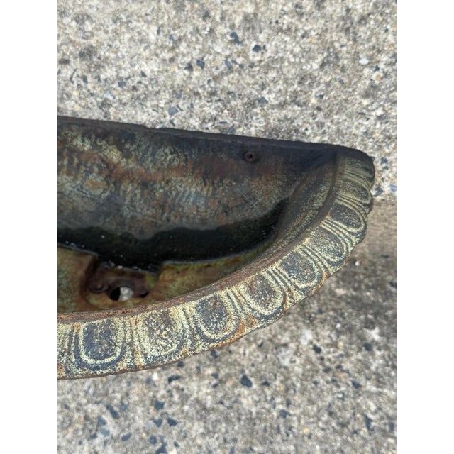 :ate 20th Century Neoclassical Style Cast Iron Wall Fountain Bowl Urn Lavabo Garden Planter Pot For Sale In Philadelphia - Image 6 of 14