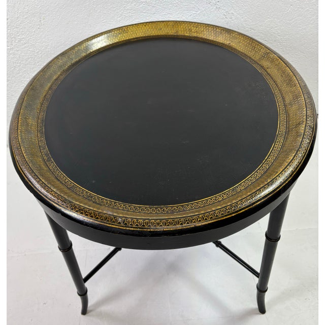 Traditional Late 19 Century Regency Style Papier-Mâché Tray Table For Sale - Image 3 of 12