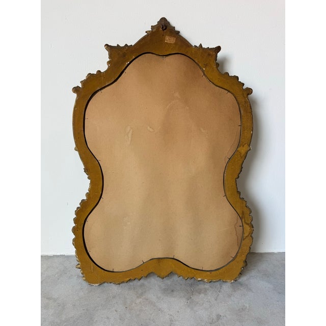 1960’s Italian Hollywood Regency Carved Wood Wall Mirror – Red & Gold Gilt Frame/ Sold For Sale - Image 11 of 12