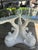 Hollywood Regency Painted Round Dolphin Pedestal Dining Table For Sale - Image 3 of 12