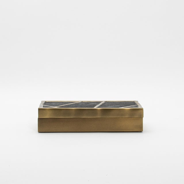 R & Y Augousti Modern Box in Black Shagreen With Bronze Patina Brass by R&y Augousti For Sale - Image 4 of 9